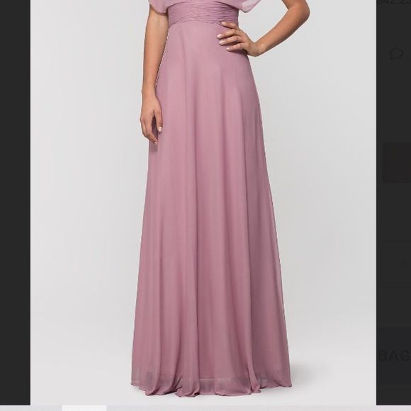 Kleinfeld Flutter-Sleeve Long Bridesmaid Dress Size 18 NWT $179 - Picture 2 of 3